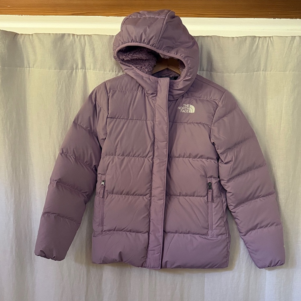 Never worn. The North Face Kids' Lavender Puffer Coat